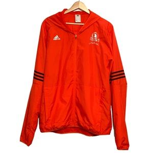 Boston Marathon 2018 Adidas Full Zip Jacket Windbreaker Red Size Medium Running